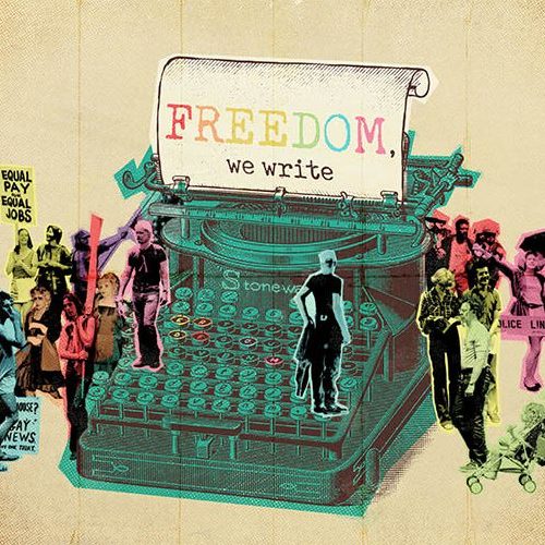 macchina da scrivere con parola freedom