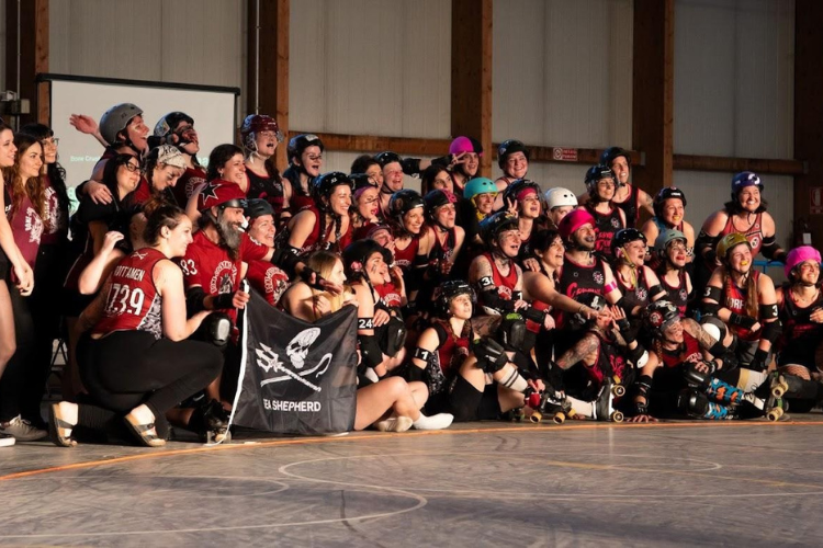 Sorellanza sportiva sui pattini a rotelle